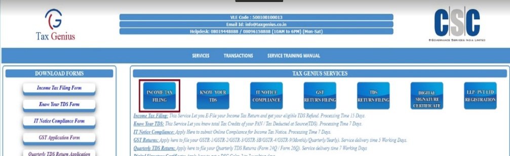 ITR फाइलिंग सेवा में आने के लिए इनकम टैक्स फाइलिंग आइकन