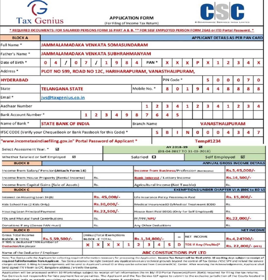 You print the ITR form