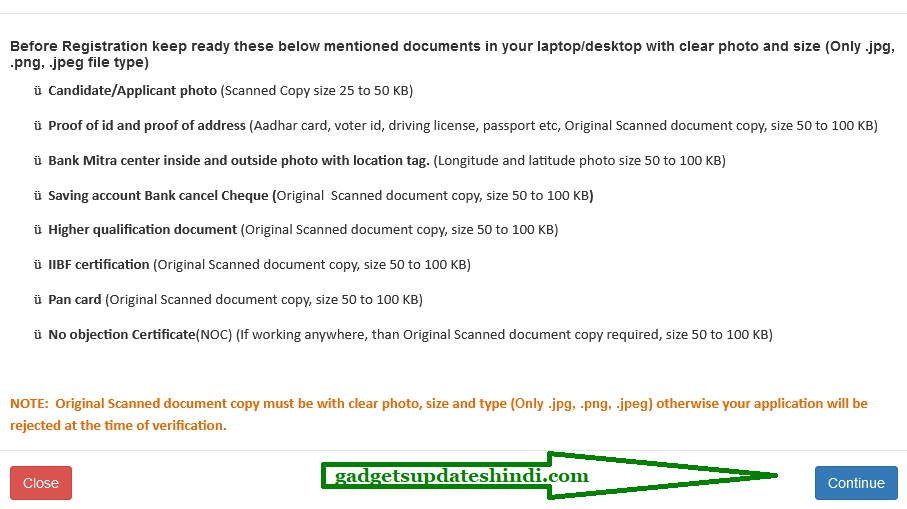 CSC bankmitra BC Portal Registration Document Required for New Bank Mitra Registration gadgetsupdateshindi