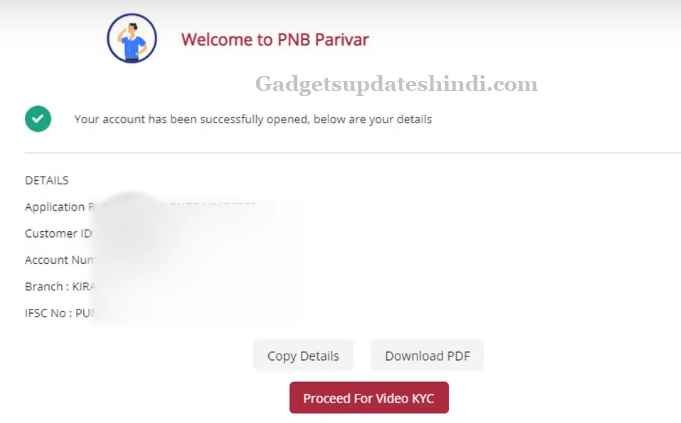 pnb video kyc account