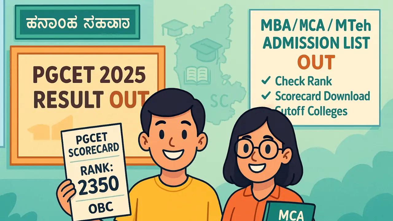 Karnataka PGCET Result 2025 OUT